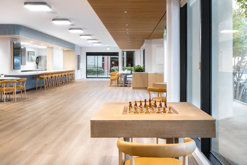 Skee-ball lanes, pinball and a dance arcade game in the Family Activity Center at Manhattan Country Club